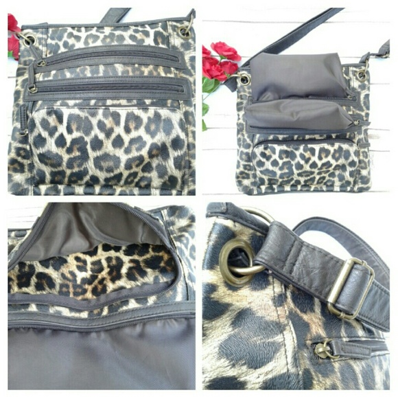 Bueno leather  shoulder bag animal leopard print - Picture 4 of 8